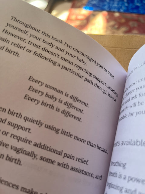 Inside Wise & With Child, showing the message that every woman, every baby and every birth is different.